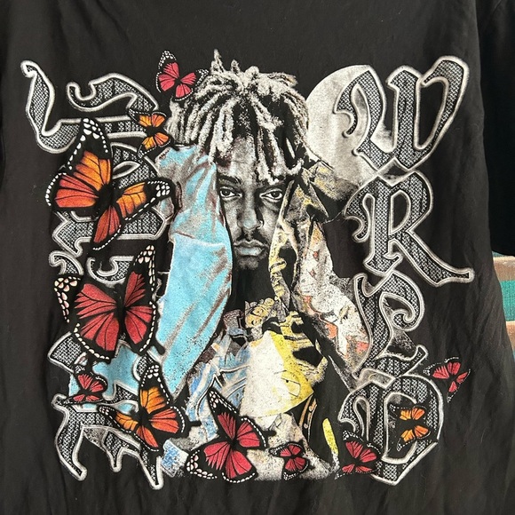 Juice WRLD - Night Butterfly- Men’s T-shirt- M - Sad RARE Short-Sleeve - Picture 3 of 15